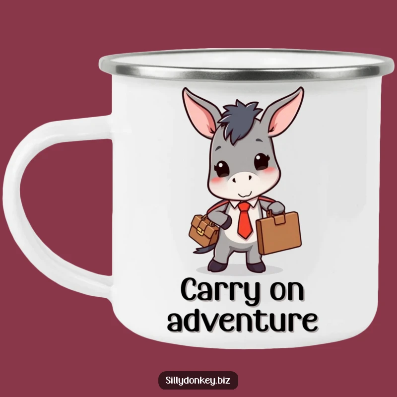 Funny Donkey Tie Camping Mug: Kawaii Office Struggle Cup for Outdoor Humor Gift
