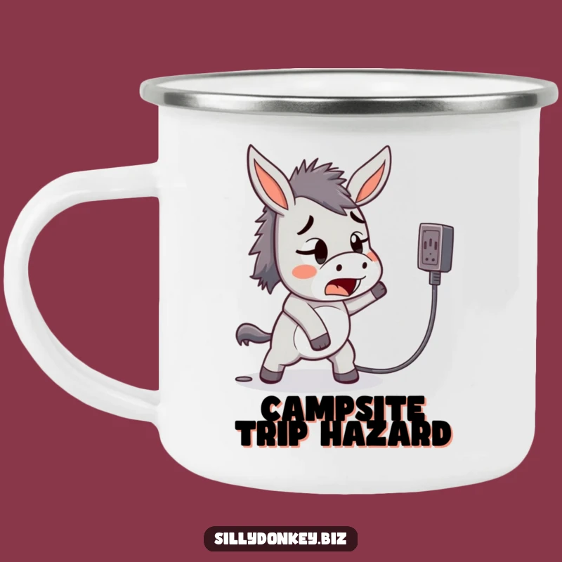 Funny Tripping Donkey Camping Mug: Kawaii Mishap Cup for Outdoor Humor Gift