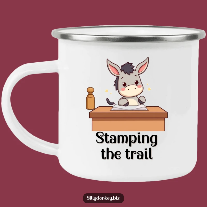 Funny Donkey Stamp Camping Mug: Kawaii Productive Cup for Outdoor Cheer Gift