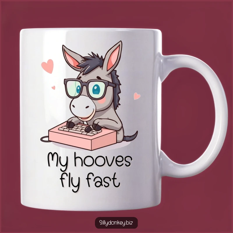 Funny Donkey Typing Fast Mug: A Hilarious Gift for the Overworked Professional