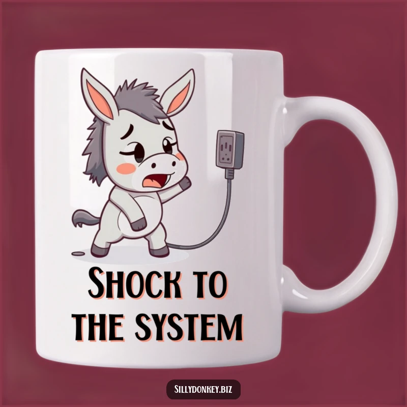 Funny Tripping Donkey Mug: Startled Office Mishap Gift for a Humorous Morning