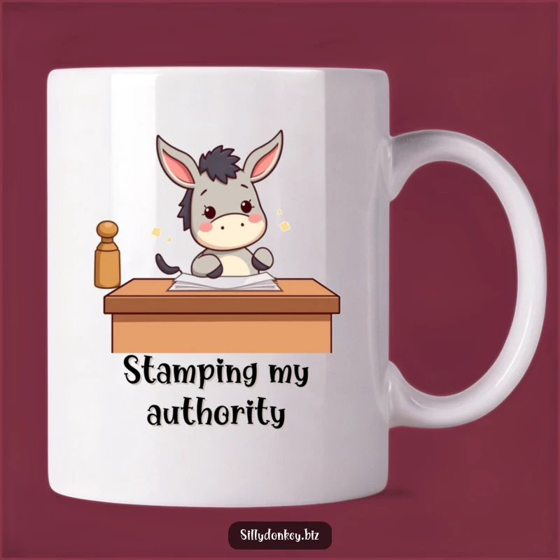 Funny Kawaii Donkey Stamp Mug: Productive Worker Gift for an Enthusiastic Morning