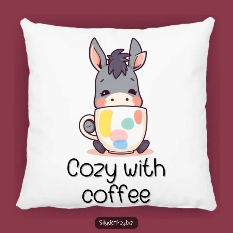 Funny Kawaii Donkey Pillow: Cozy Comfort for Coffee Lovers