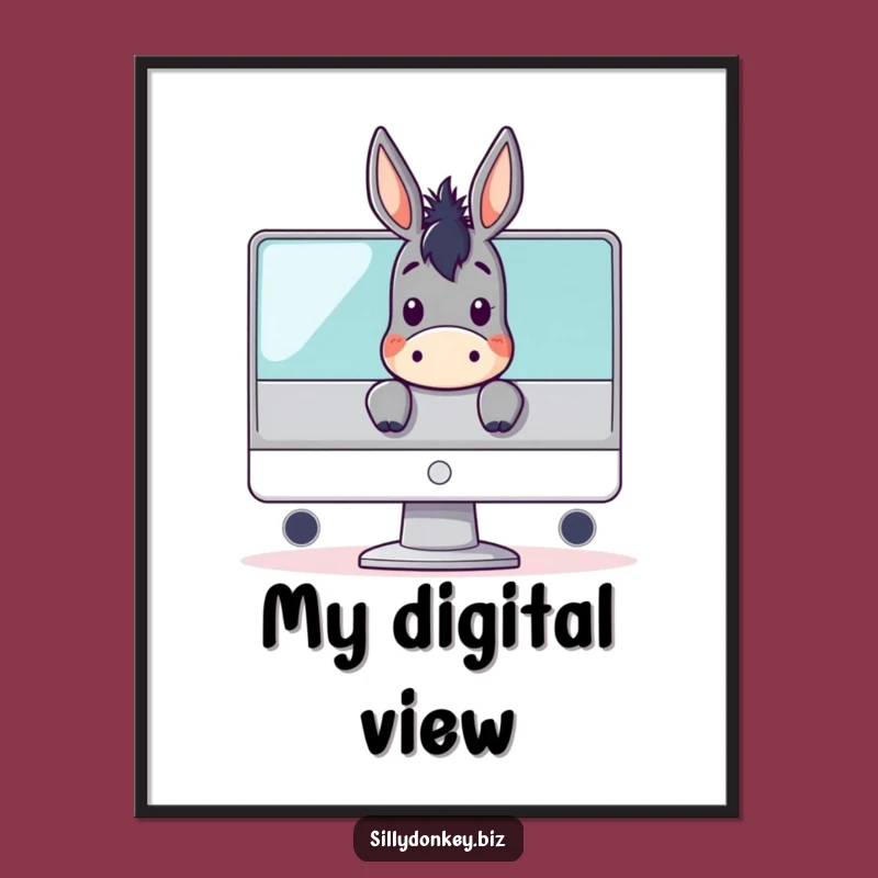 Funny Donkey Monitor Digital Art: Instant Gaming Humor for Your Walls