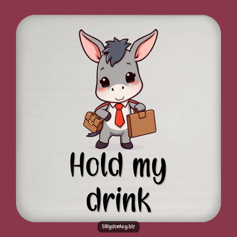 Funny Donkey Tie Coaster: Kawaii Office Struggle Protector for Humorous Table Gift