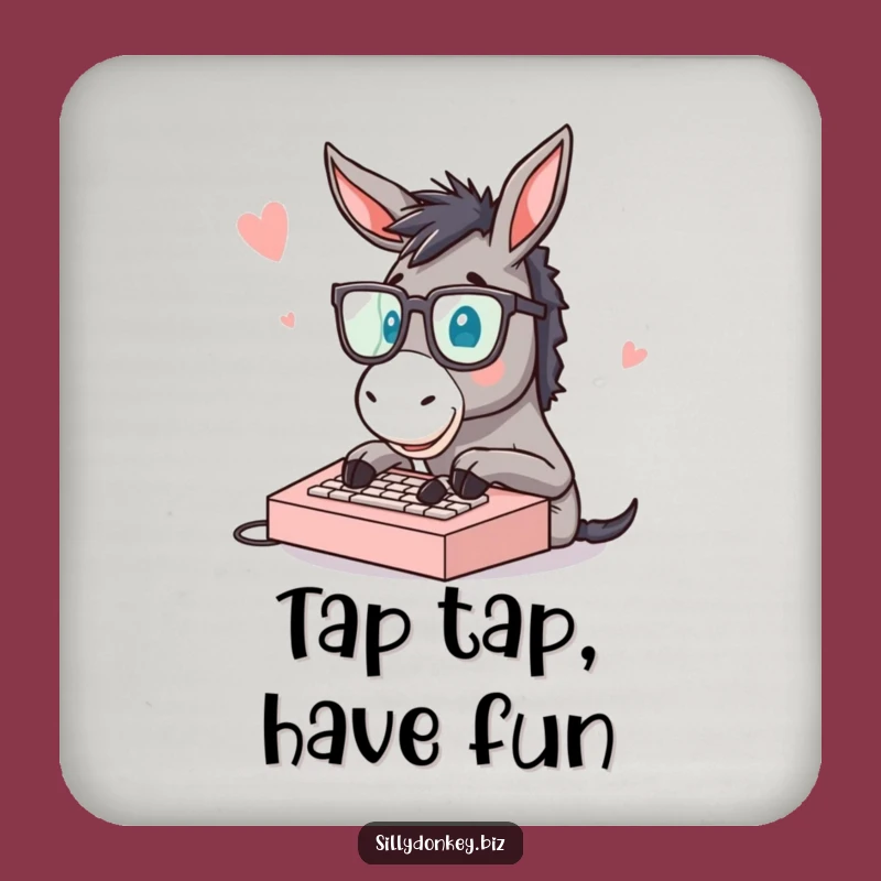 Funny Donkey Typing Coaster: Protect Surfaces with Hilarious Donkey Art