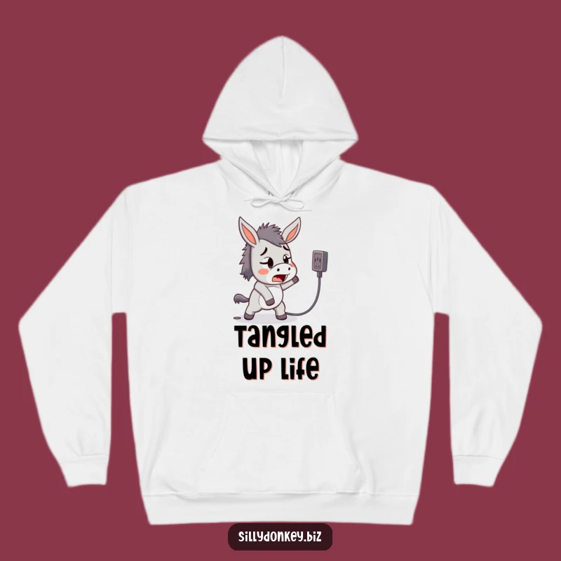 Funny Tripping Donkey Hoodie: Cozy Kawaii Mishap Sweatshirt for Humorous Comfort Gift