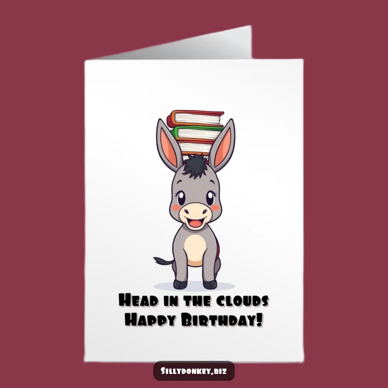 Free Printable Funny Birthday Card: Donkey Balancing Files, Hilarious Download Gift!