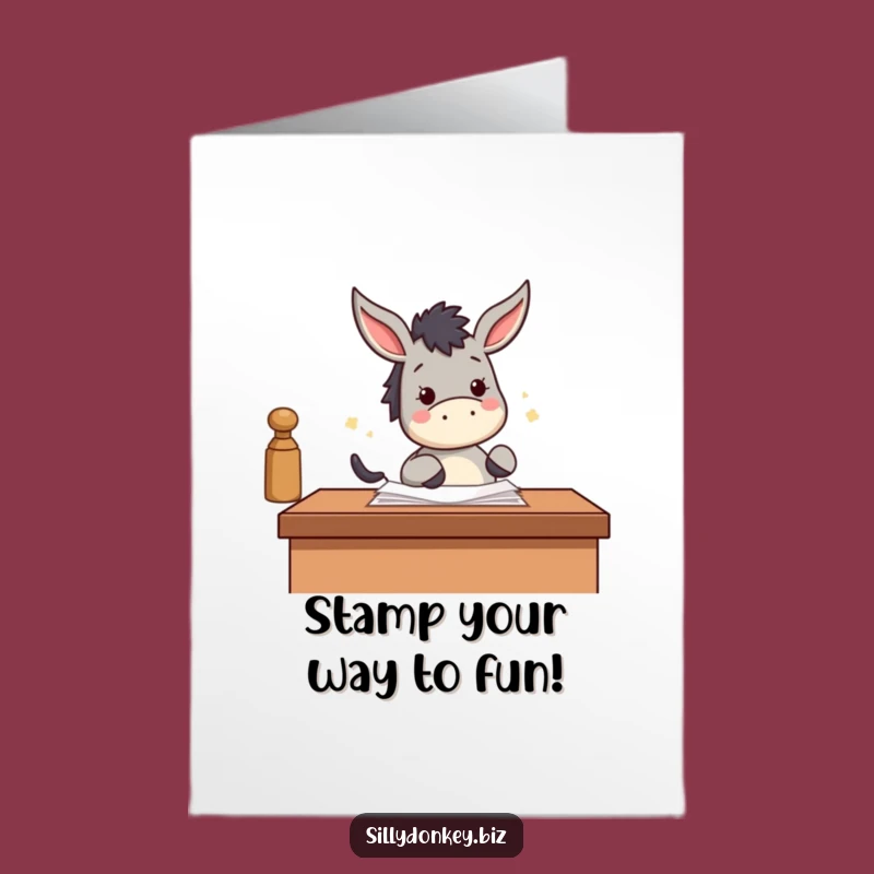 Funny Free Printable Birthday Card: Stamping Donkey for a Joyful Celebration Greeting
