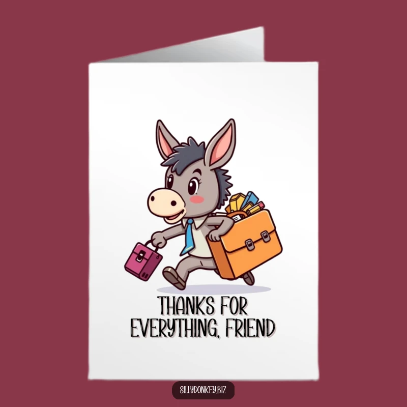 Free Printable Donkey Thank You Card: Busy Gratitude Downloadable Gift