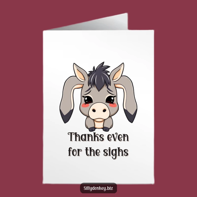 Free Printable Donkey Thank You Card: Dramatic Despair Downloadable Gift