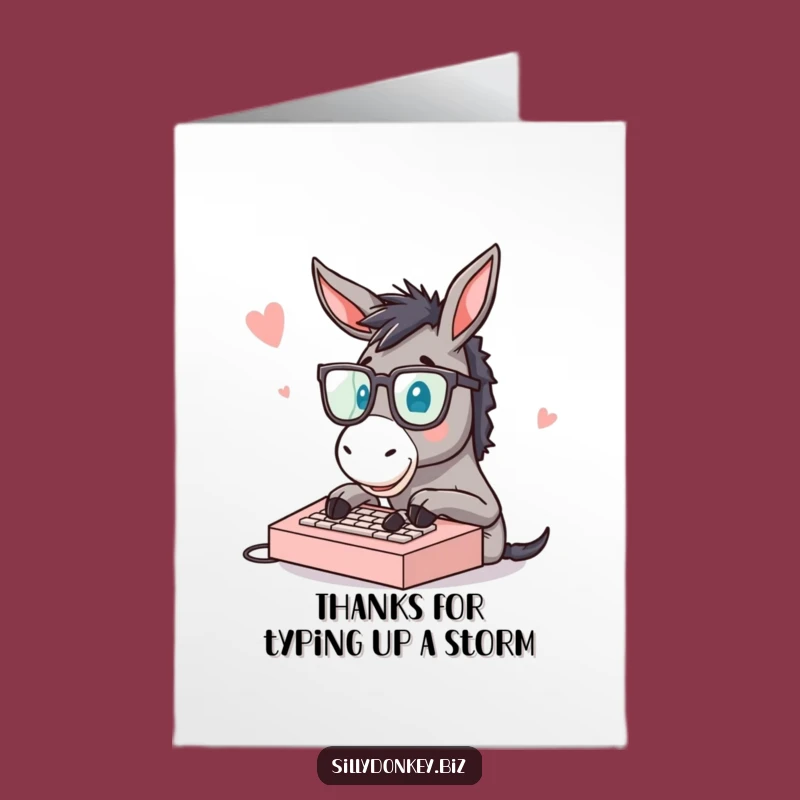 Free Printable Thank You Card: Fast Donkey Typing, Express Gratitude Hilariously!