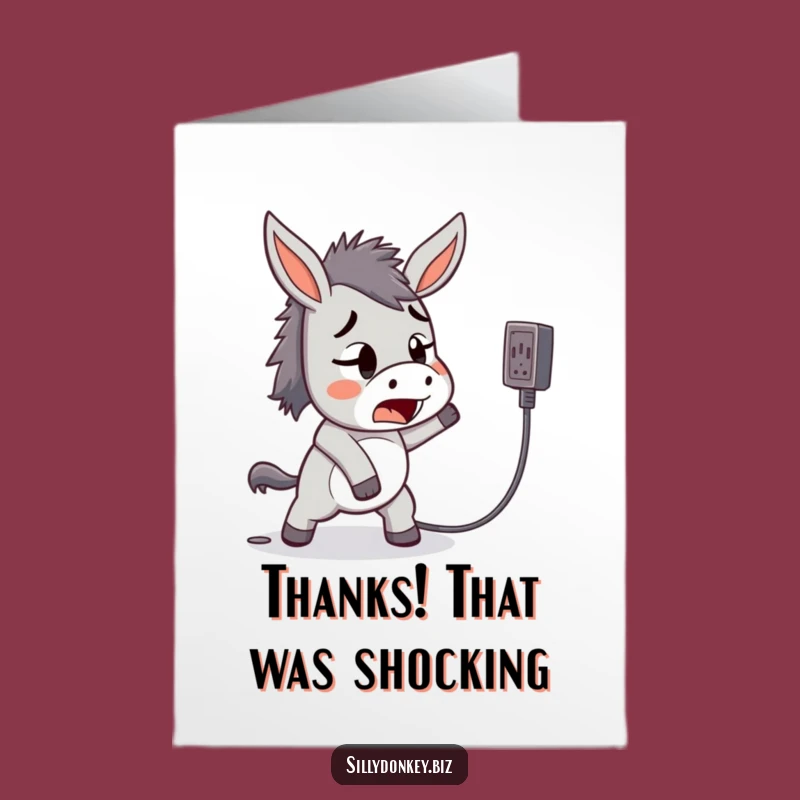 Funny Free Printable Thank You Card: Startled Donkey's Oops for a Grateful Note
