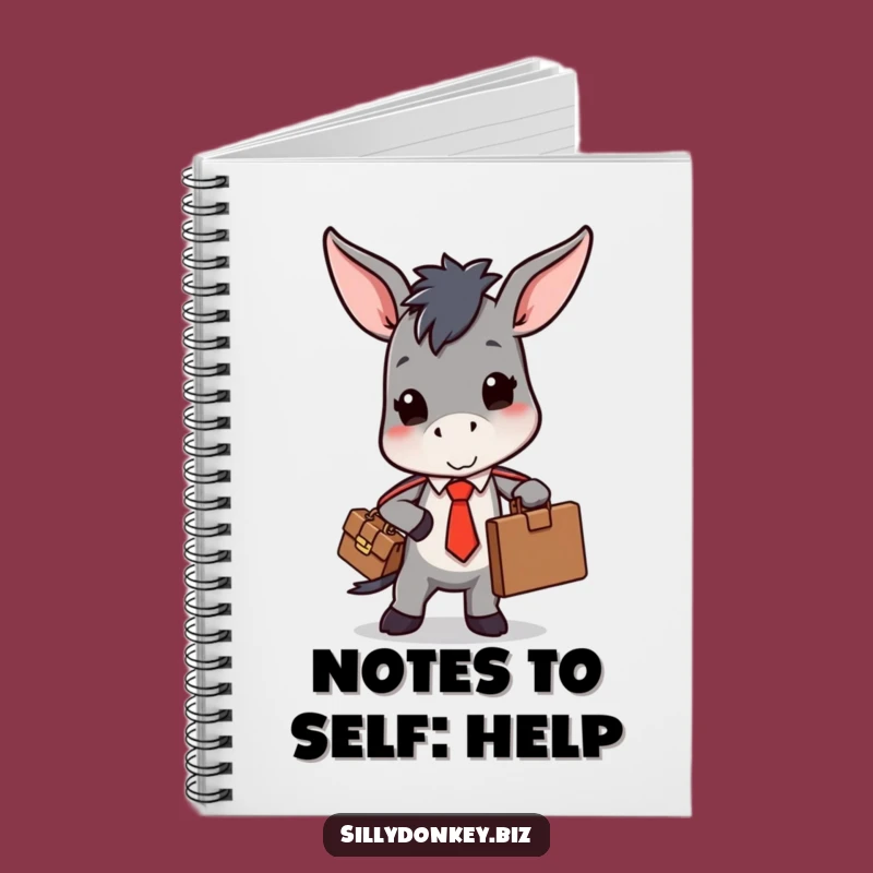 Funny Donkey Tie Notebook: Kawaii Office Struggle Journal for Humorous Note-Taking Gift