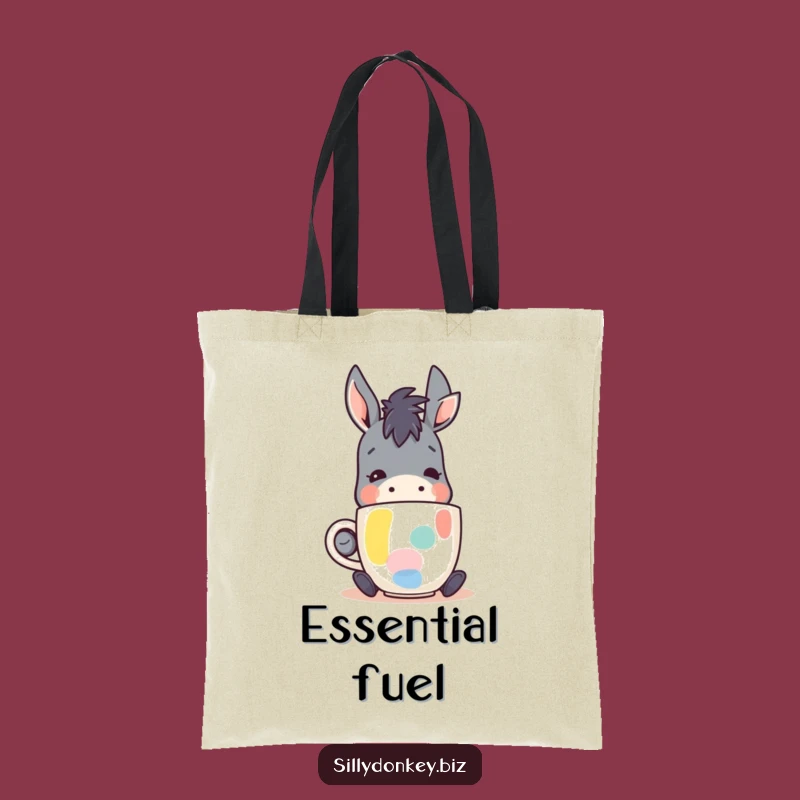 Funny Kawaii Donkey Tote Bag: Carry Your Coffee Love Everywhere