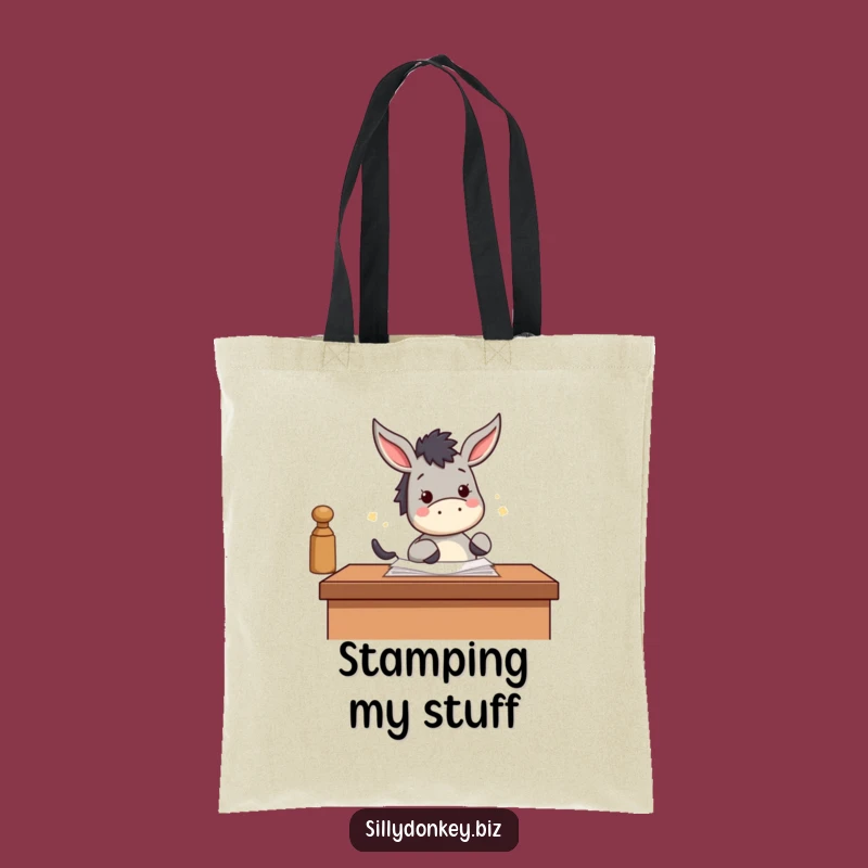 Funny Donkey Stamp Tote Bag: Kawaii Organizer Bag for Humorous Daily Errands Gift